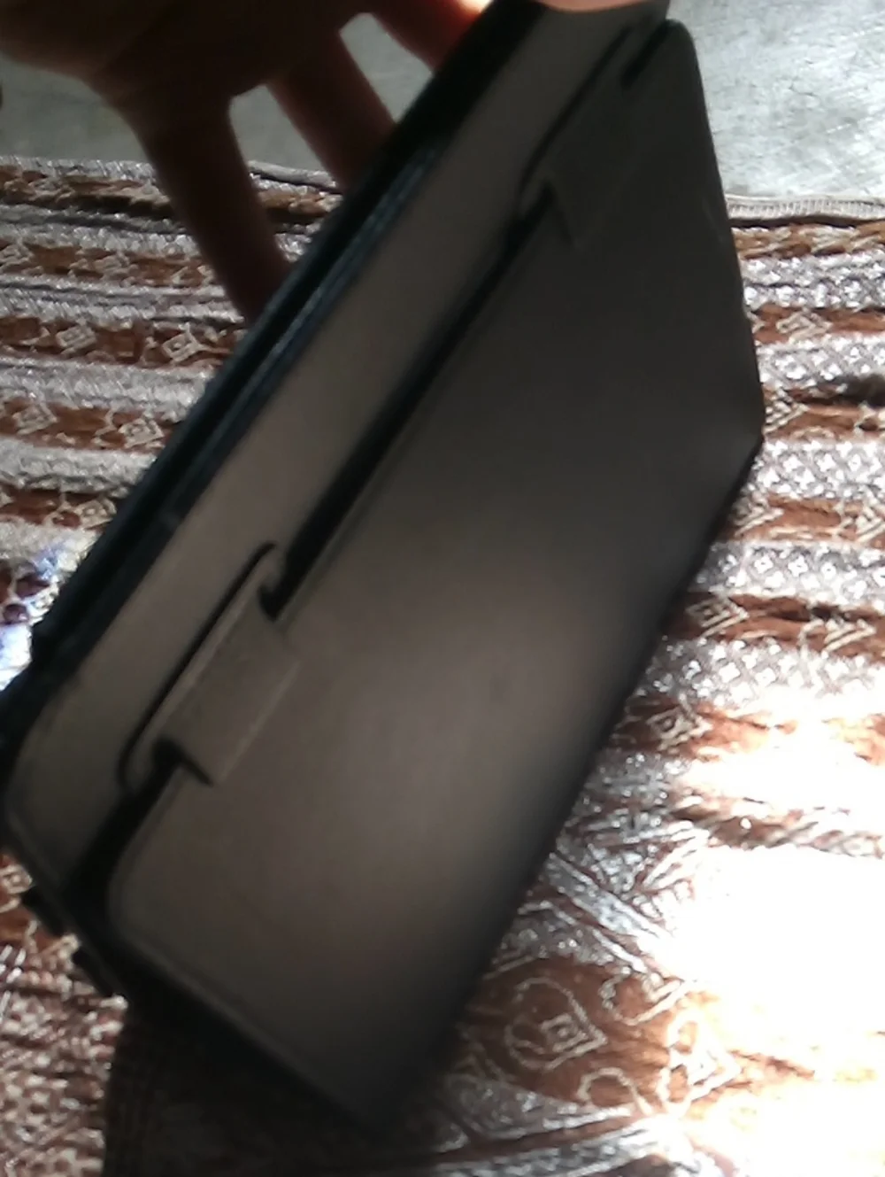 Men's Black Leather Folio Case - Unbranded